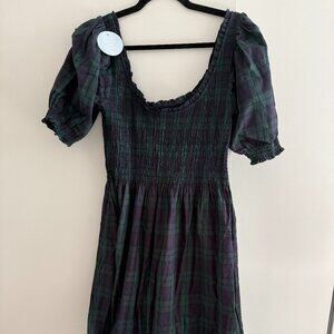 Hill House The Louisa Nap Blackwatch Tartan Cotton Dress